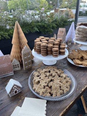 Fun Gingerbread table with lots of treats.