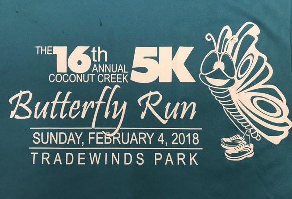 Butterfly Run 5k dri-fit shirt