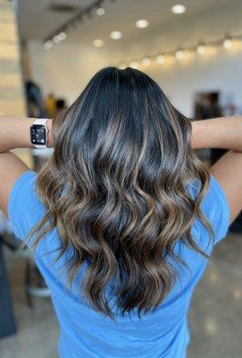 Balayage on dark hair