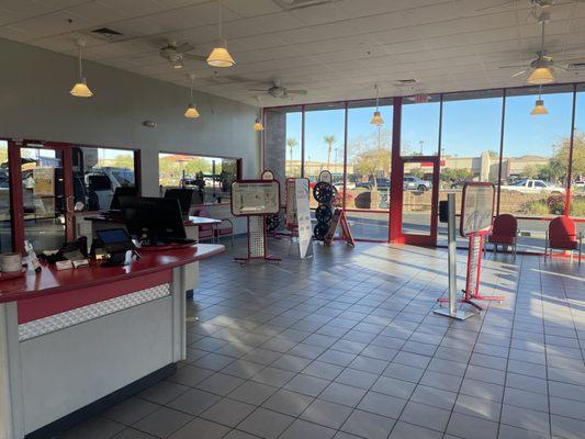 Store lobby and waiting area.