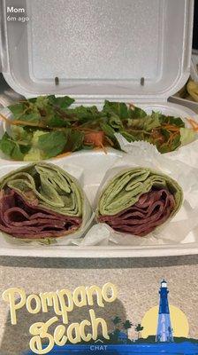 Spinach wrapped corn beef