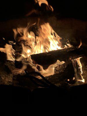 Firepit on the raised patio