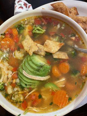 Chicken Tortilla Soup - super tasty broth!