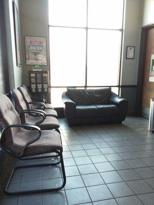 Seating in the waiting area