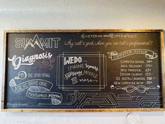 Our hand-drawn welcome board by @bergenndesignco.