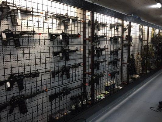 The airsoft display at the shop