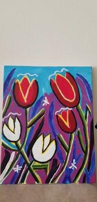 Tulips paint and sip night!