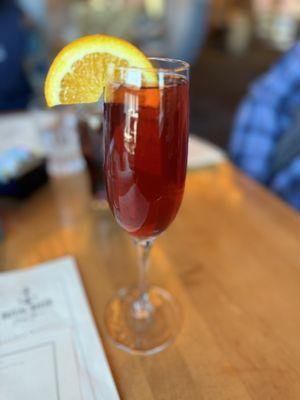 Cranberry mimosa at brunch yummy