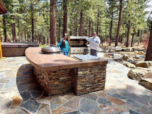 Custom BBQ Island with stone