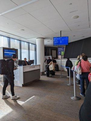 Inside. Gate E4. Boarding Area E, Terminal 3 at San Francisco International Terminal SFO. United Airlines flight UA 753. SFO to ATL nonstop.