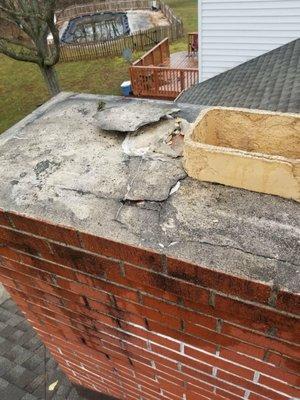 Chimney crown in need of repair