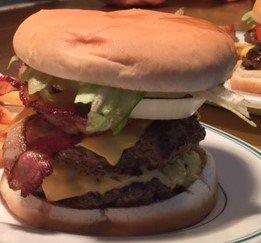 Burgers made with fresh never frozen ground chuck!