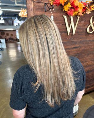 Dimensional warm blonde