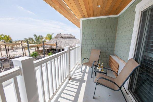 Oceanfront room balcony.