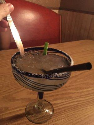 Proof this "premium" margarita came missing an inch of margarita.