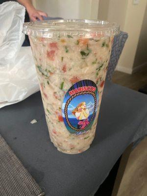 Xl cup of spoiled ceviche