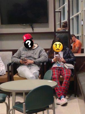 This guy takes his shoes off in the waiting area of an ER . You nasty.