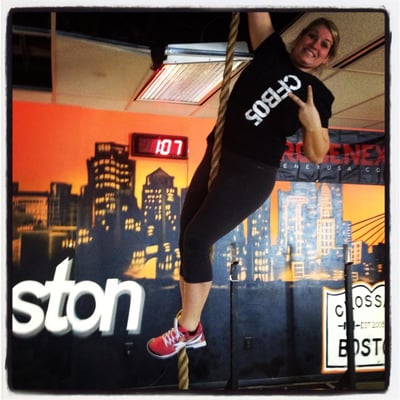 We celebrate our community's achievements! This was KristaB's first rope climb ever.