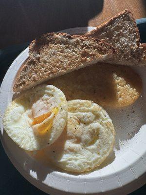 Eggs, hash, toast