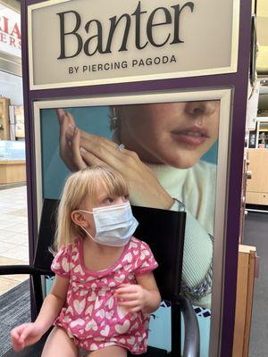 My 2 year old getting her ears pierced for first time