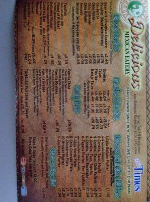 Regular menu