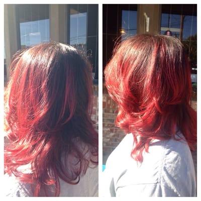 Red/burgundy ombre