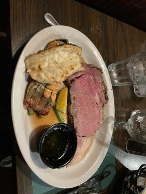 Mother's Day PRIME RIB AND LOBSTER TAIL! both cooked to perfection!