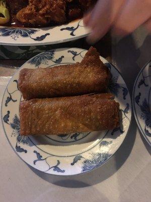 Very greasy egg rolls.