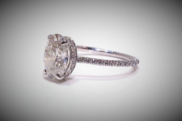 Oval Diamond Halo Engagement Ring