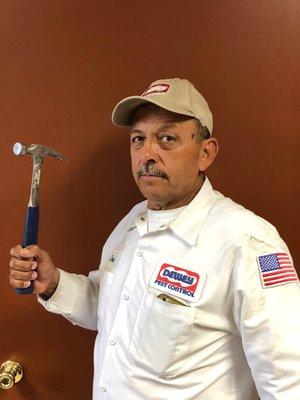 Jose, our termite crewman in Burbank.  40+ Years of dedicated service!  Longevity, such as this, is quite common at Dewey.