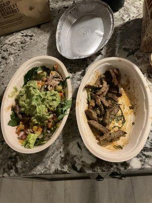 The dish on the right is supposed to be a burrito bowl. ‍