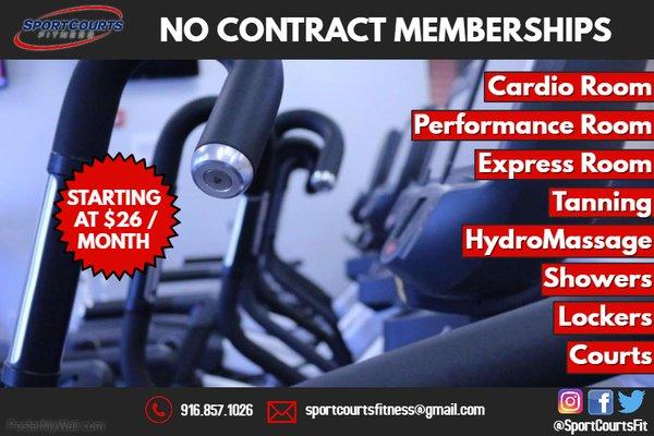 Don't get locked into a contract! Sign up for one of our no contract memberships today!