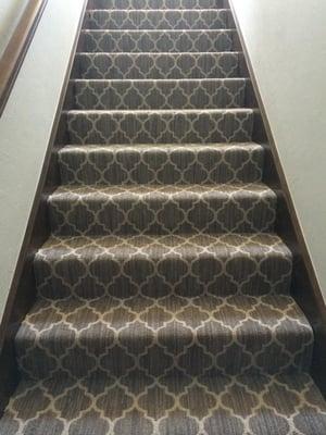 Give a simple staircase a touch of class with our new patterns from Tuftex of California