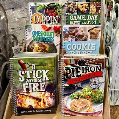 A great assortment of cookbooks, including campfire-friendly recipes!