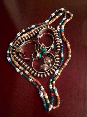 Antique Trade Beads and Vintage Native American Jewelry