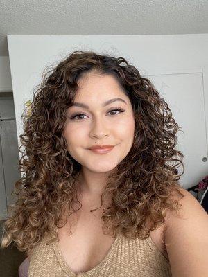 Natural curls balayage and hair cut