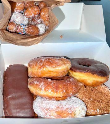 Donut holes and assorted 1/2 dozen Donuts