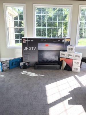 82" TV and lots of Sonos goodies