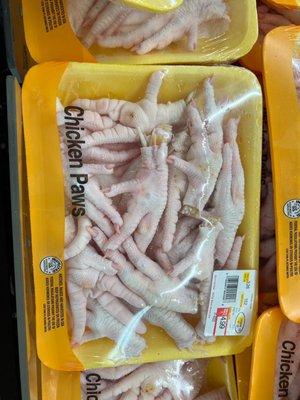 Chicken feet. Good source of collagen