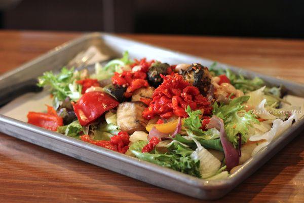 Regular salad with roasted vegetables ($8.95)