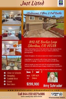 3187 sq ft, 3 bedroom with additional office or possible 4th bedroom, 2 bath, all living on main level with additional unfini...