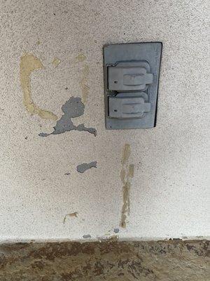 Used silicon to attach timer & Ripped off stucco