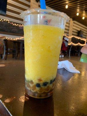 Mango slush with mango boba and lychee