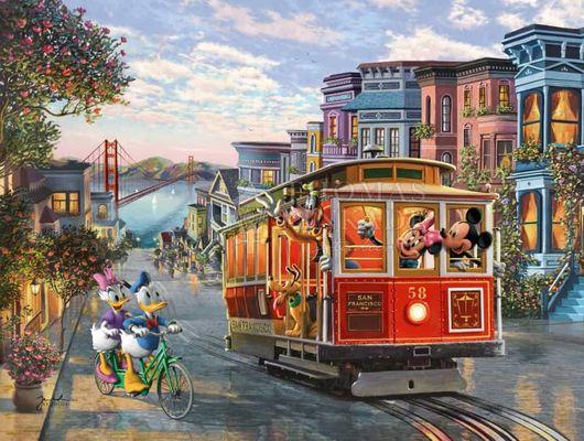 Disney Mickey and Minnie in San Francisco by Thomas Kinkade Studios