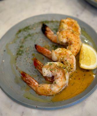 Wild Mexican shrimp with sour plum butter. We added an extra shrimp . Sour plum butter was amazing!