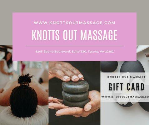 Infographic reintroducing Knotts Out Massage to the community