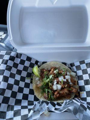 Sweet and spicy pork street taco