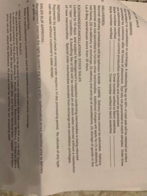 Copy of our paperwork showing their $50 handling fee on returns