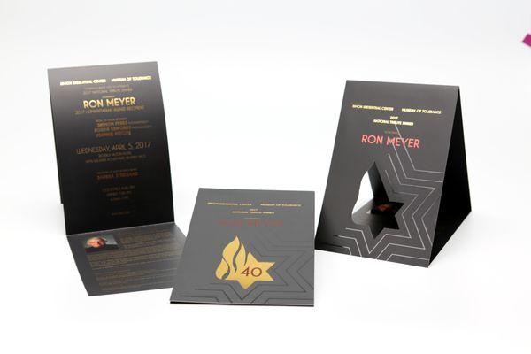 Foil Stamped, Spot UV, Specialty Die Cut... all for a great program and invitation!