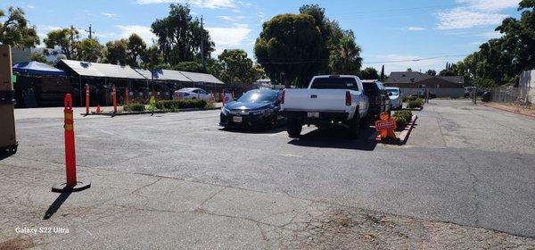 Rear parking lot and drive through donations